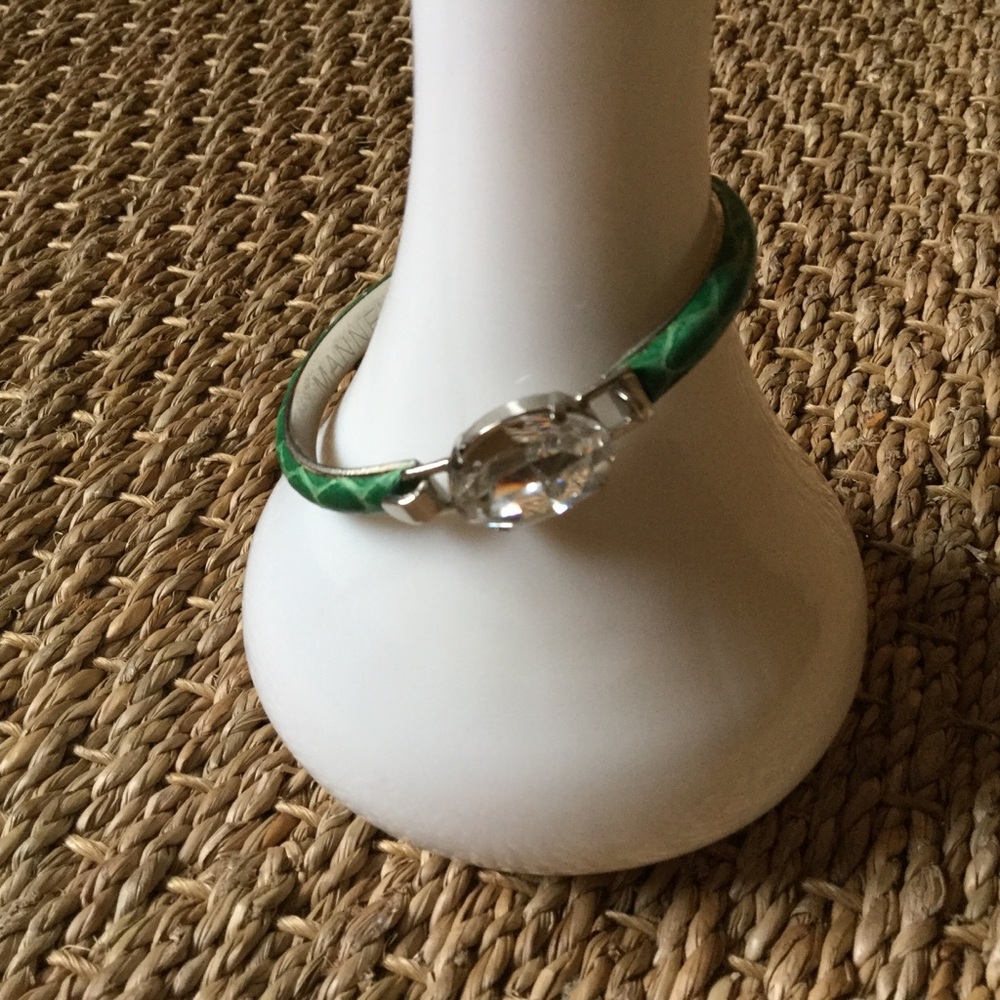 Genuine Italian Mannelli Snakeskin Crystal Bangle